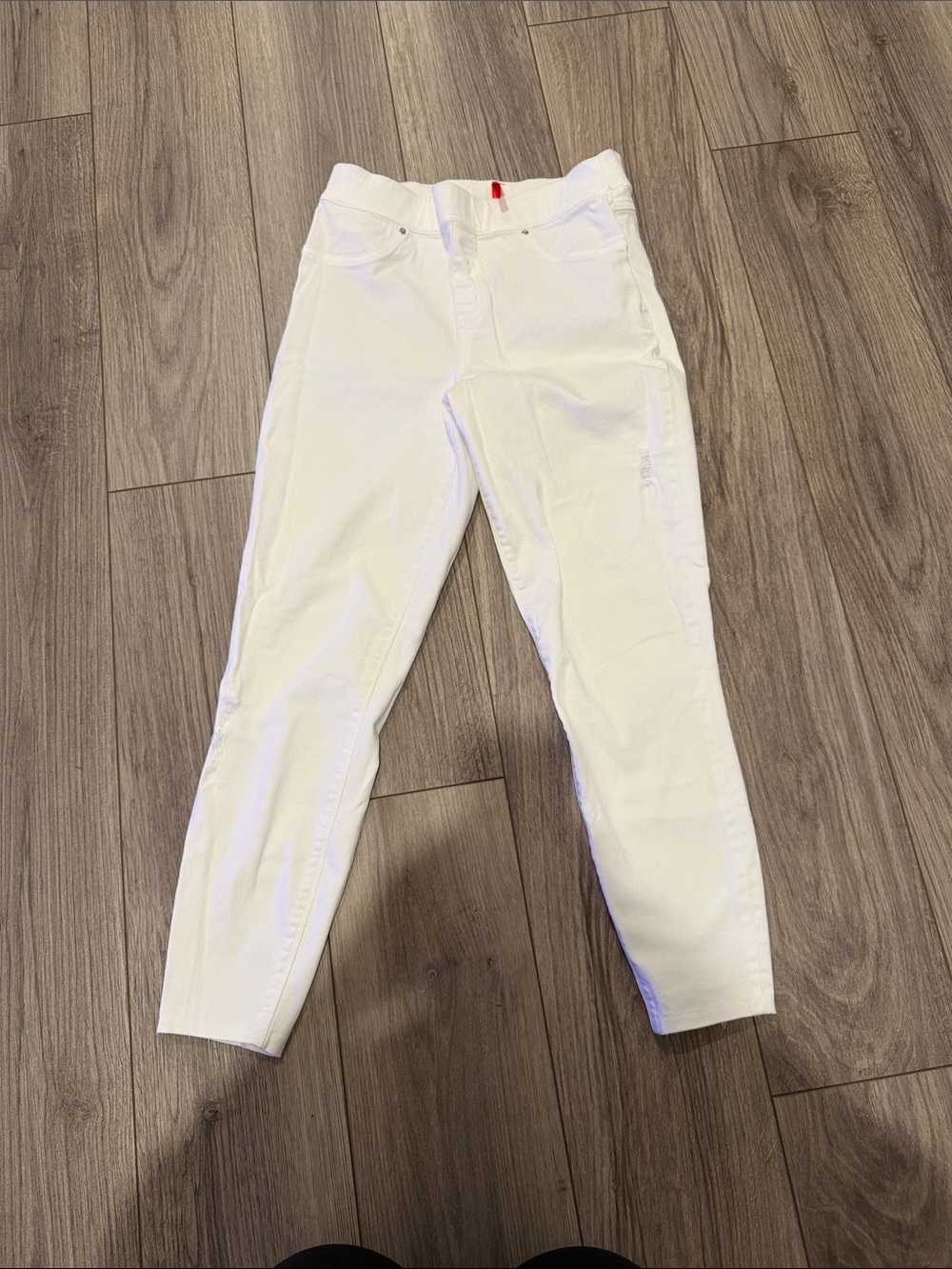 SPANX White Ankle Crop Slim Jeans